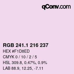 カラーコード: RGB 241.1 216 237 | qconv.com