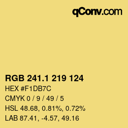 カラーコード: RGB 241.1 219 124 | qconv.com