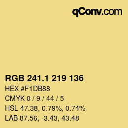 カラーコード: RGB 241.1 219 136 | qconv.com