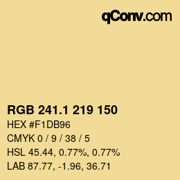 カラーコード: RGB 241.1 219 150 | qconv.com