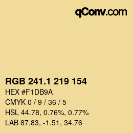 カラーコード: RGB 241.1 219 154 | qconv.com