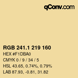 カラーコード: RGB 241.1 219 160 | qconv.com