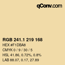 カラーコード: RGB 241.1 219 168 | qconv.com