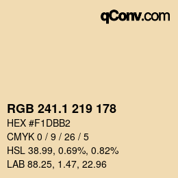 カラーコード: RGB 241.1 219 178 | qconv.com