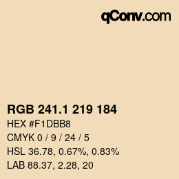 カラーコード: RGB 241.1 219 184 | qconv.com