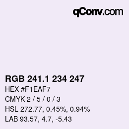 カラーコード: RGB 241.1 234 247 | qconv.com