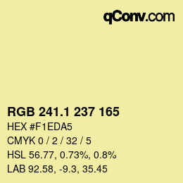 カラーコード: RGB 241.1 237 165 | qconv.com