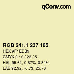 Color code: RGB 241.1 237 185 | qconv.com
