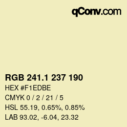 Color code: RGB 241.1 237 190 | qconv.com