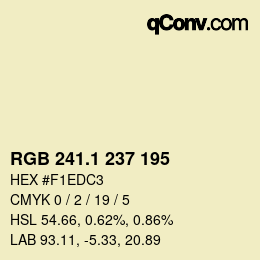 カラーコード: RGB 241.1 237 195 | qconv.com