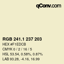カラーコード: RGB 241.1 237 203 | qconv.com