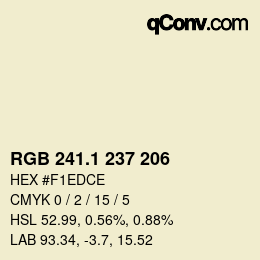 Color code: RGB 241.1 237 206 | qconv.com