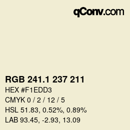 Color code: RGB 241.1 237 211 | qconv.com
