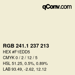カラーコード: RGB 241.1 237 213 | qconv.com