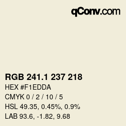 Color code: RGB 241.1 237 218 | qconv.com