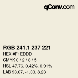Color code: RGB 241.1 237 221 | qconv.com