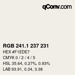 Color code: RGB 241.1 237 231 | qconv.com