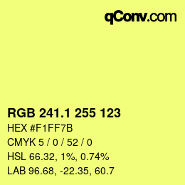 カラーコード: RGB 241.1 255 123 | qconv.com