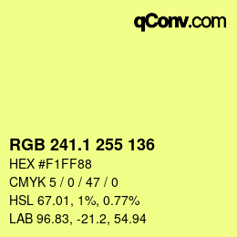 カラーコード: RGB 241.1 255 136 | qconv.com