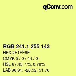 カラーコード: RGB 241.1 255 143 | qconv.com