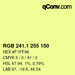 カラーコード: RGB 241.1 255 150 | qconv.com