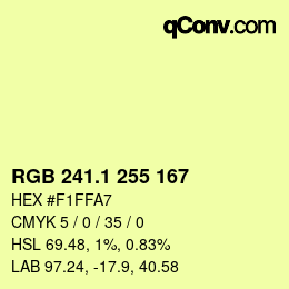 カラーコード: RGB 241.1 255 167 | qconv.com