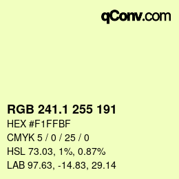カラーコード: RGB 241.1 255 191 | qconv.com