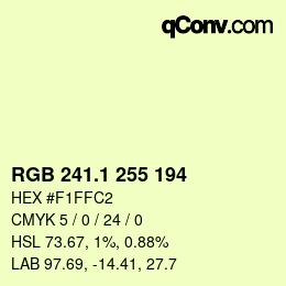 Color code: RGB 241.1 255 194 | qconv.com