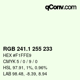 カラーコード: RGB 241.1 255 233 | qconv.com