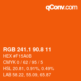 カラーコード: RGB 241.1 90.8 11 | qconv.com
