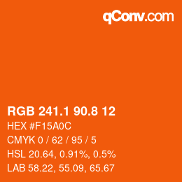 カラーコード: RGB 241.1 90.8 12 | qconv.com