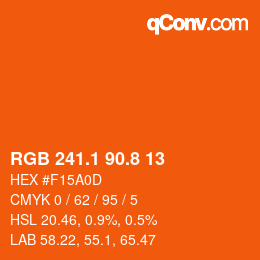カラーコード: RGB 241.1 90.8 13 | qconv.com
