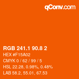 カラーコード: RGB 241.1 90.8 2 | qconv.com