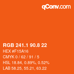 カラーコード: RGB 241.1 90.8 22 | qconv.com
