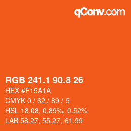カラーコード: RGB 241.1 90.8 26 | qconv.com