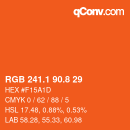 カラーコード: RGB 241.1 90.8 29 | qconv.com