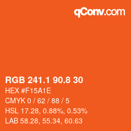 カラーコード: RGB 241.1 90.8 30 | qconv.com