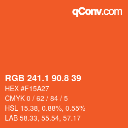 カラーコード: RGB 241.1 90.8 39 | qconv.com