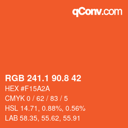Color code: RGB 241.1 90.8 42 | qconv.com