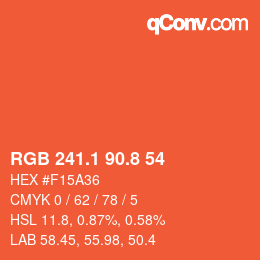 カラーコード: RGB 241.1 90.8 54 | qconv.com