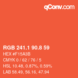 カラーコード: RGB 241.1 90.8 59 | qconv.com