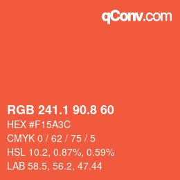 Color code: RGB 241.1 90.8 60 | qconv.com
