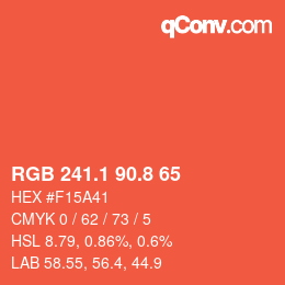 Color code: RGB 241.1 90.8 65 | qconv.com