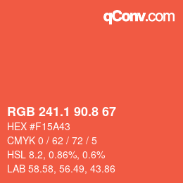 カラーコード: RGB 241.1 90.8 67 | qconv.com