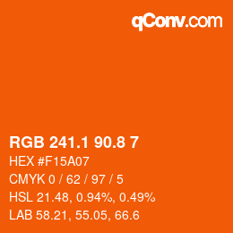 カラーコード: RGB 241.1 90.8 7 | qconv.com