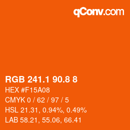 Color code: RGB 241.1 90.8 8 | qconv.com