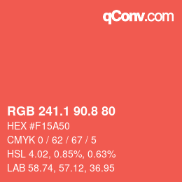 Color code: RGB 241.1 90.8 80 | qconv.com