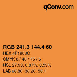 カラーコード: RGB 241.3 144.4 60 | qconv.com