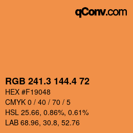 カラーコード: RGB 241.3 144.4 72 | qconv.com