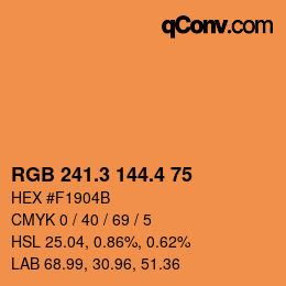 カラーコード: RGB 241.3 144.4 75 | qconv.com